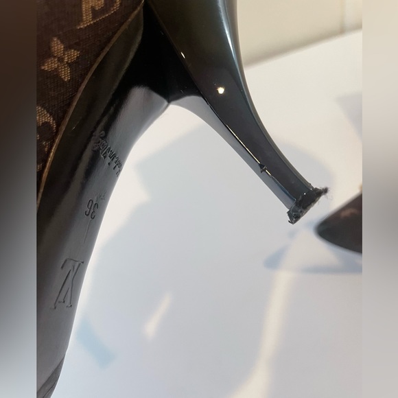 Louis Vuitton Brown Monogram Mimosa Mini Lin Ankle Boots - Picture 9 of 16